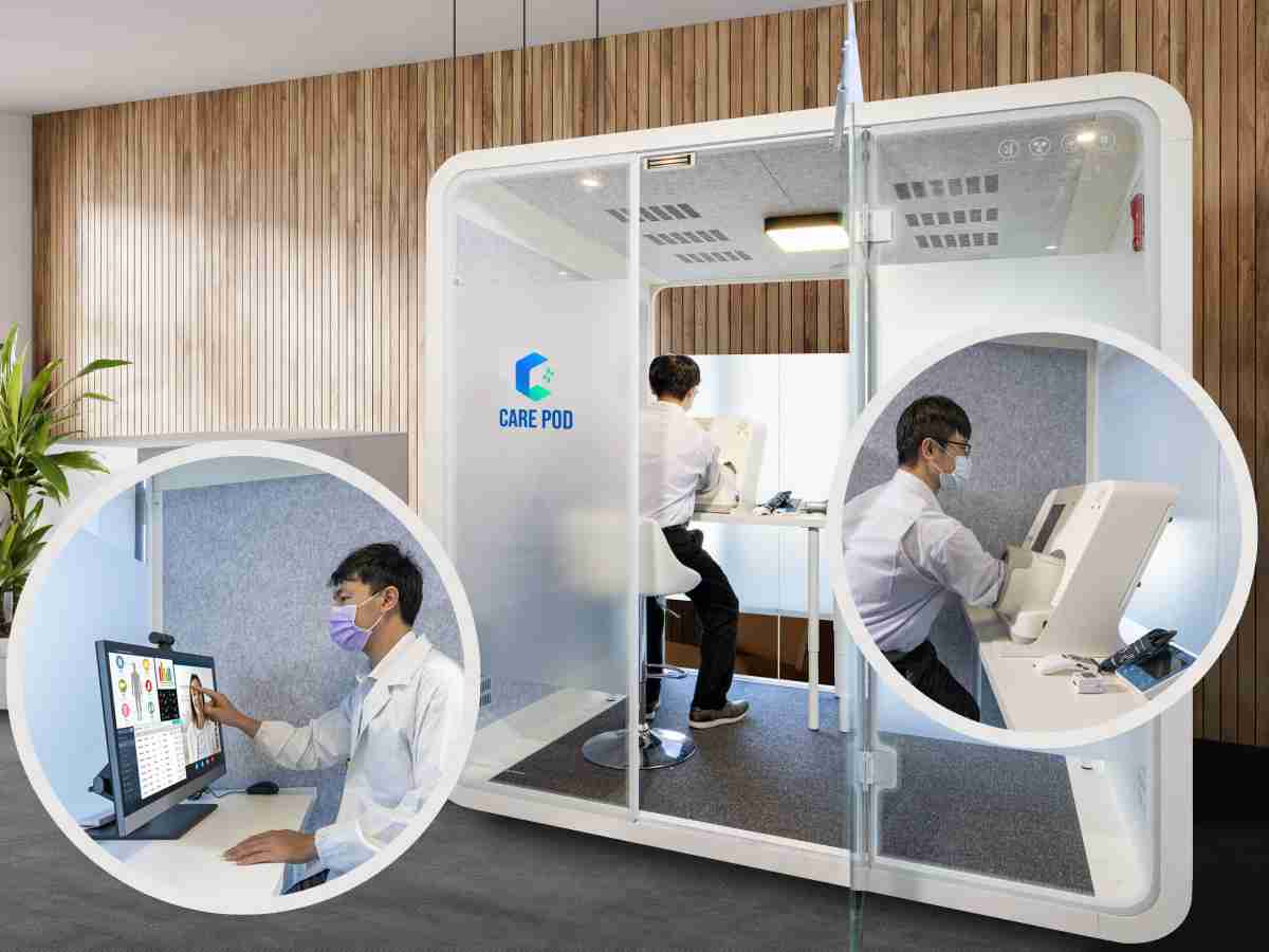 达擎于医疗科技展中展出＂远距诊疗舱＂，，，，以因应医疗数字化及社会高龄化趋势下、、、复诊及慢性病患等族群对于远距看诊需求逐渐升高所推出的创新整合方案。。多功能合一、、、、高隐私性的远距诊疗舱可根据病患端与医师端的不同需求，，提供弹性化及客制化功能，，节省医生和病患的精力及时间